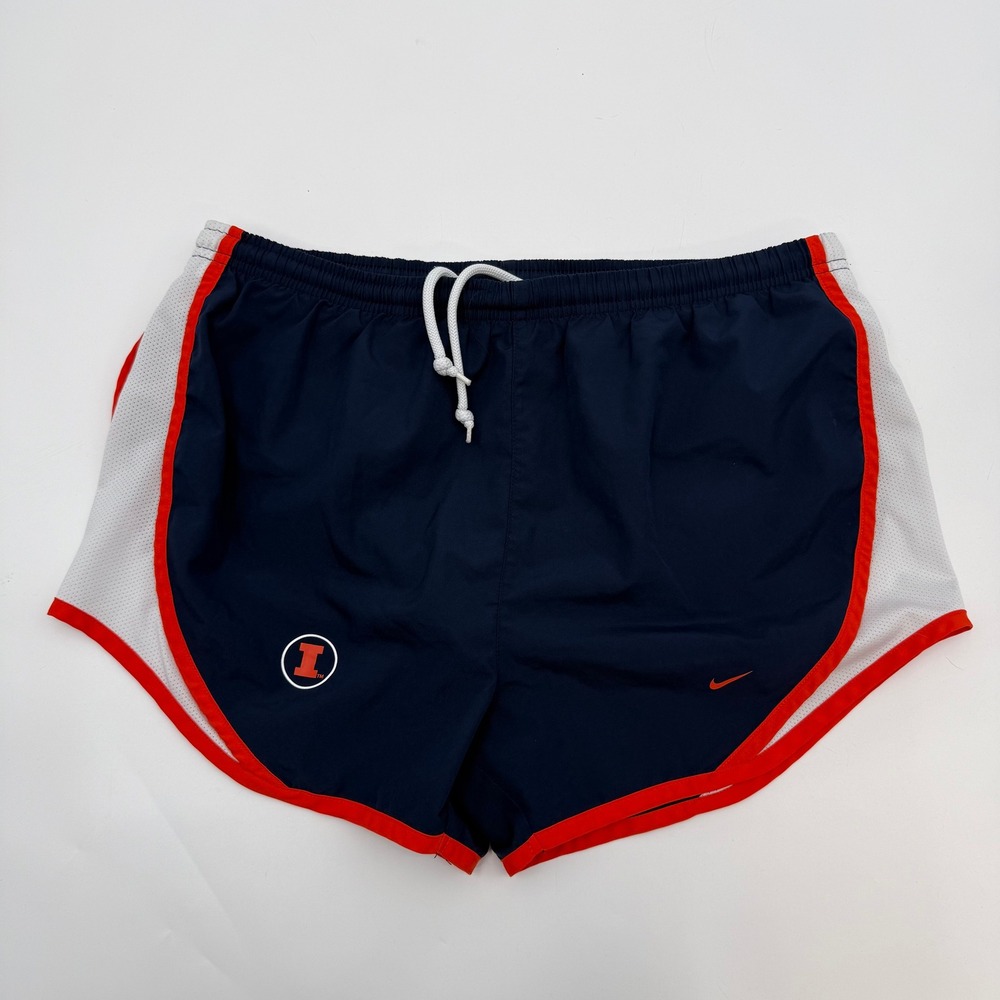 Nike Women Size Medium Running Shorts Navy Blue Illinois Fighting Illini
